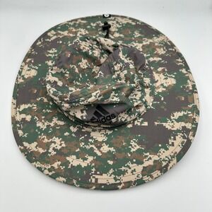 Adidas Golf Hat Wide Brim Camo Green Tan Boonie Sun Hat Vented Adjustable NWT